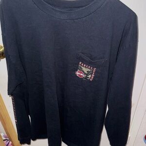 Vintage Harley-Davidson Black Long Sleeve Tee with Pocket